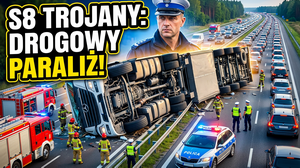 Wypadek na S8 w Trojanach – przewrócona ciężarówka i paraliż trasy