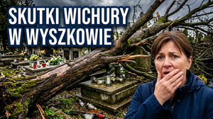 Zniszczenia na cmentarzu po wichurze - kompletna ruina w Wyszkowie