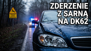 Groźny wypadek w Kamieńczyku z udziałem sarny na drodze krajowej nr 62