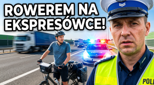 Rowerzysta na drodze ekspresowej S-8 zatrzymany przez policję z Wyszkowa